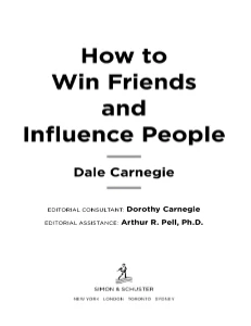 How to Win Friends and Influence People PDF