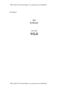 Into the Wild PDF Free Download